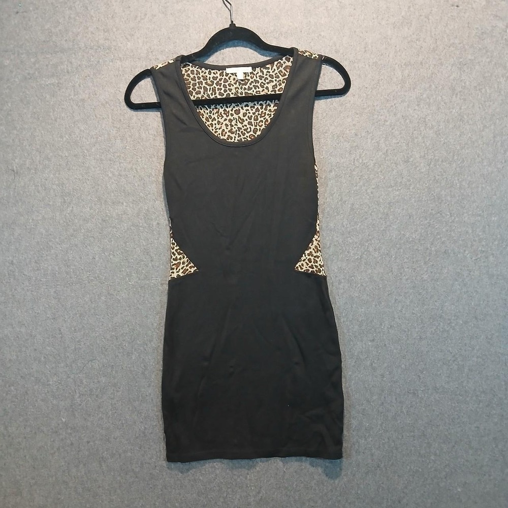 Charlotte Russe M bodycon dress leopard clubwear y2k 90s biker edgy dark femme